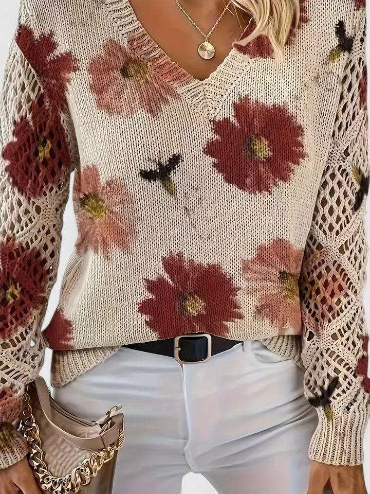 Adele - Elegant Jumper with Floral Pattern