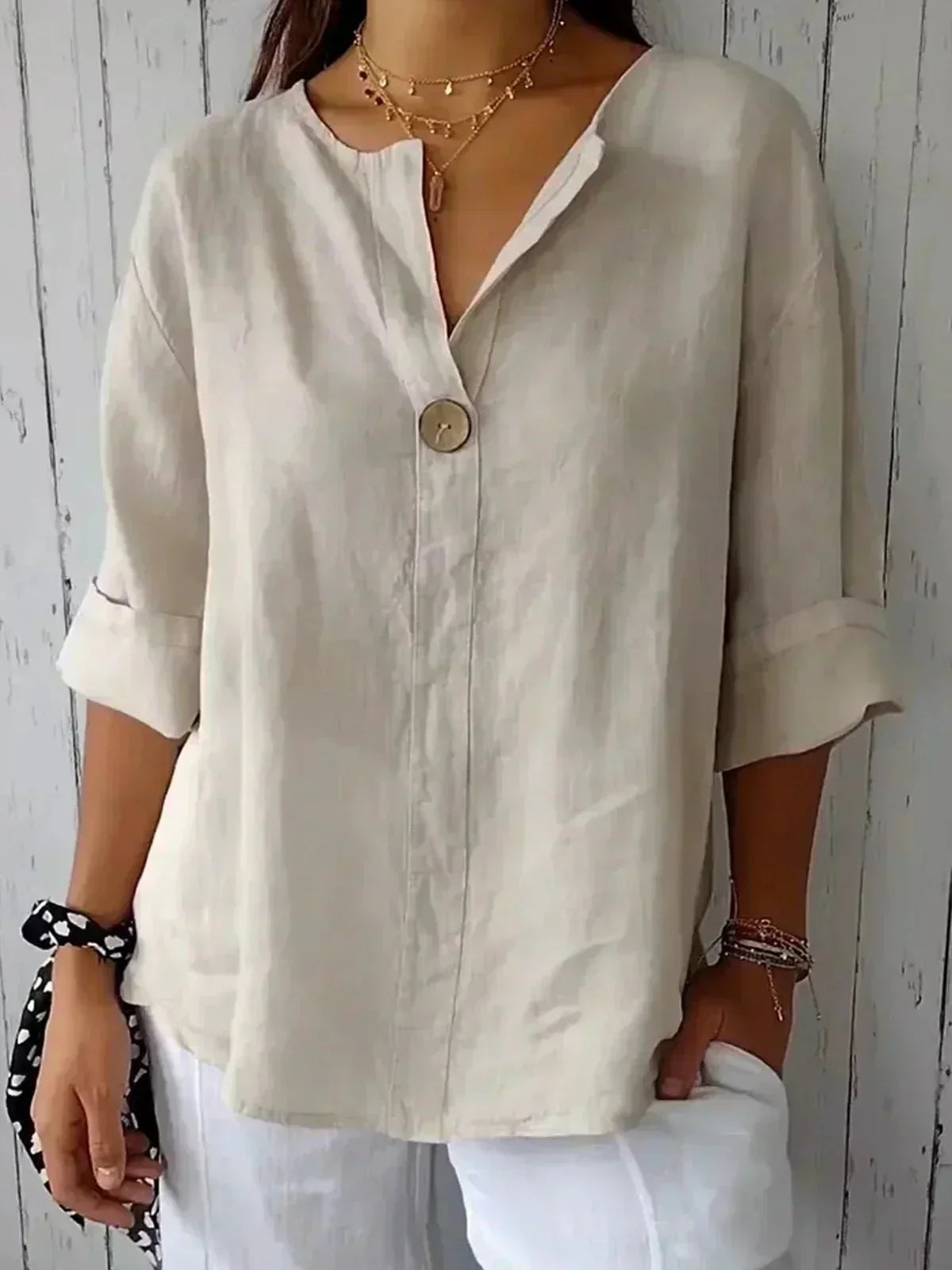 Evelyn | Effortless V-Neck Blouse