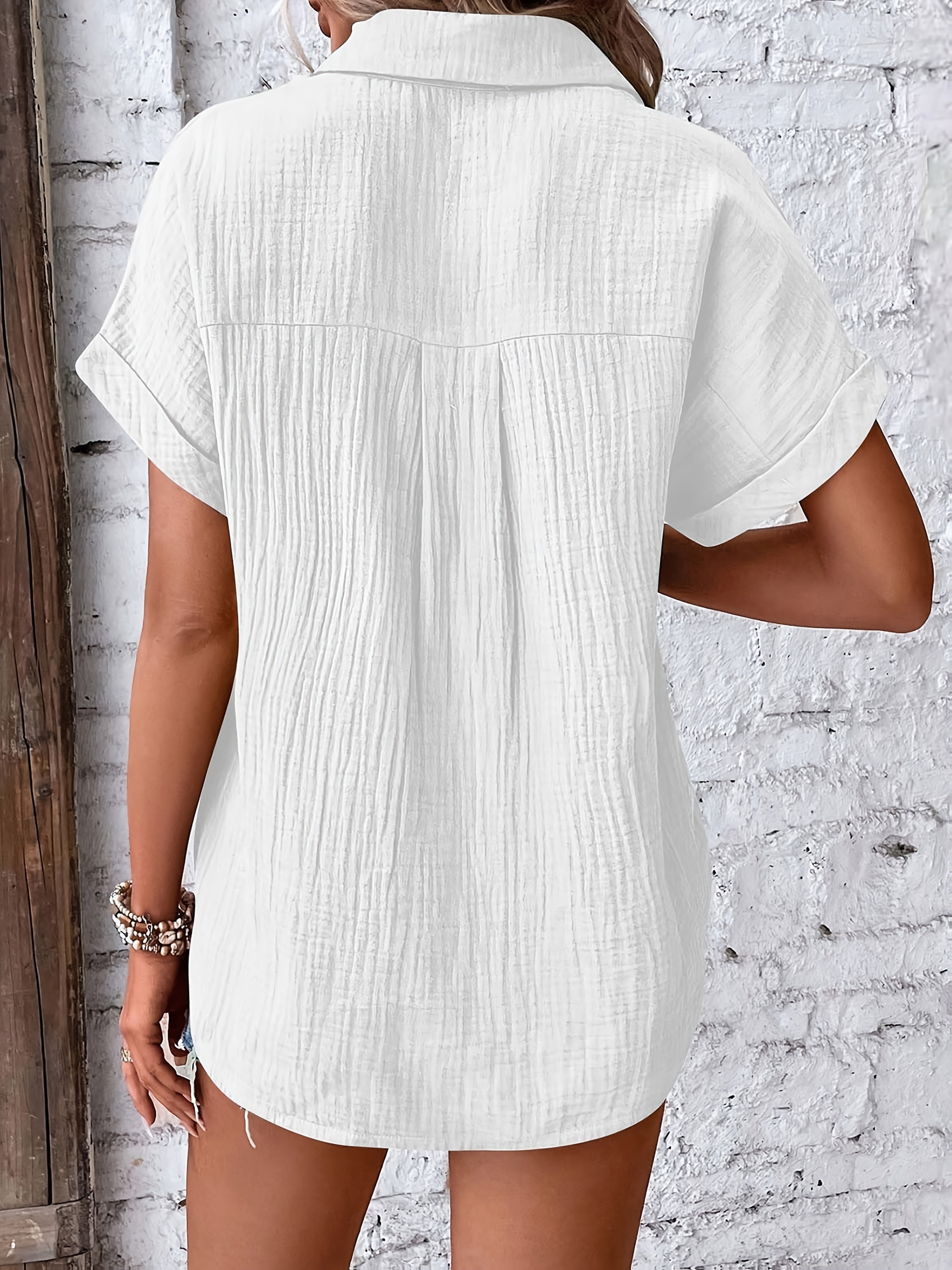 Evelyn | Textured Collared Summer Shirt