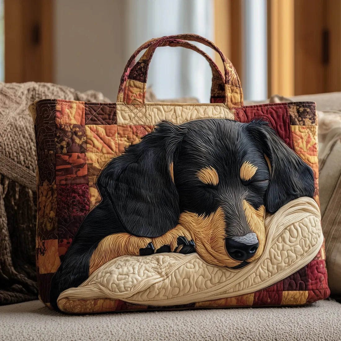 Dachshund Holiday Padded Tote