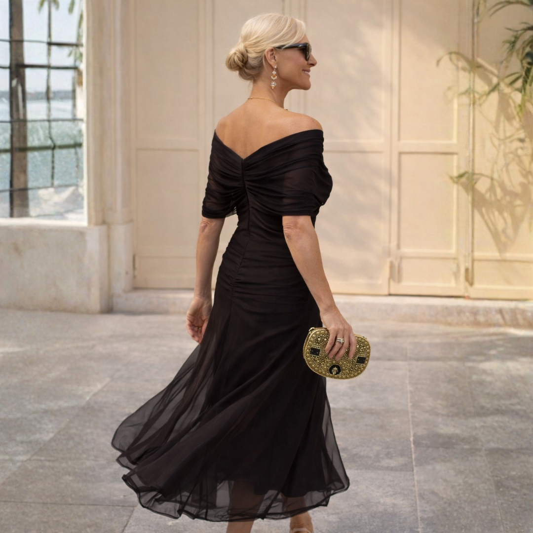 Isabelle | Elegant Off-Shoulder Evening Maxi Dress