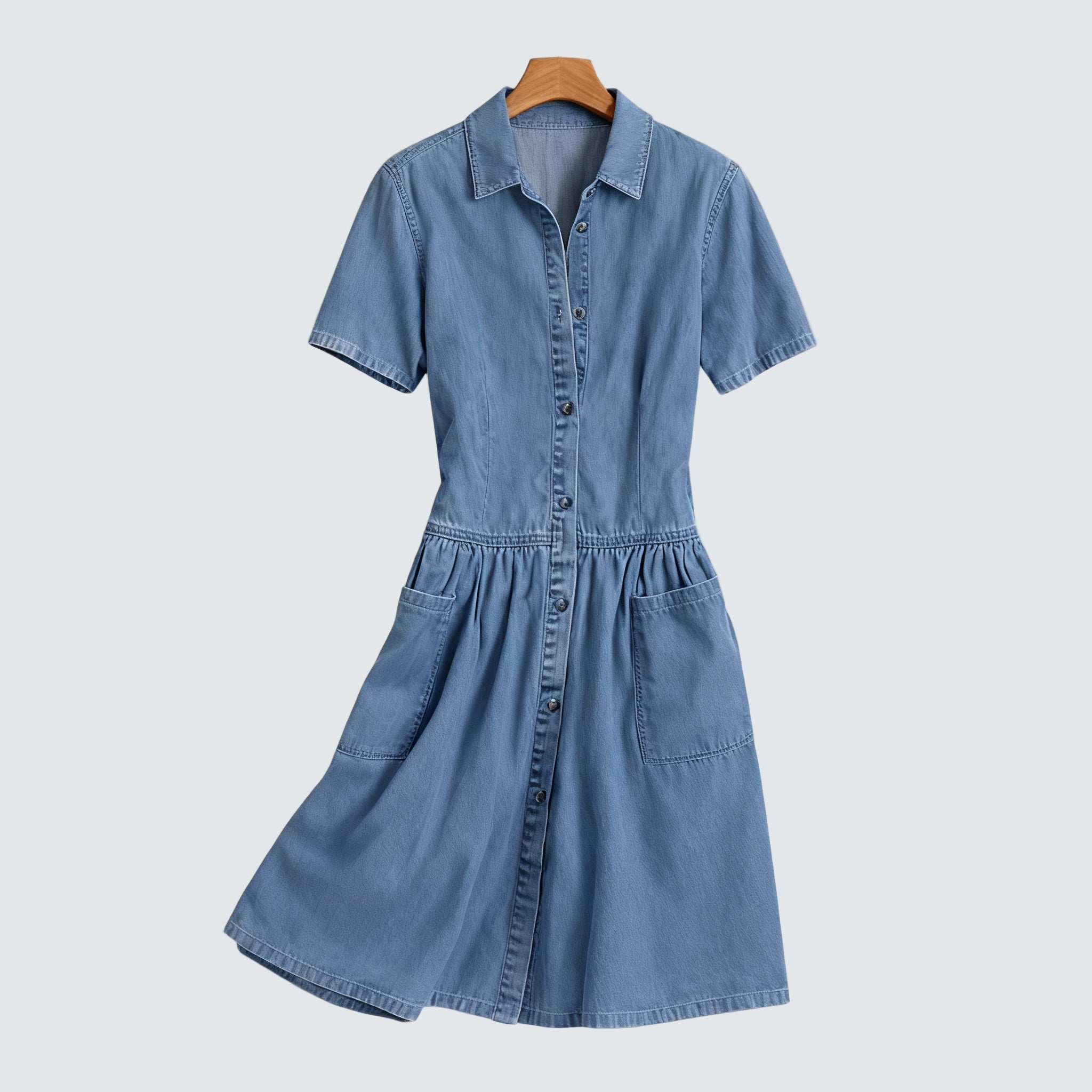 Lucy | Classic Button Denim Dress
