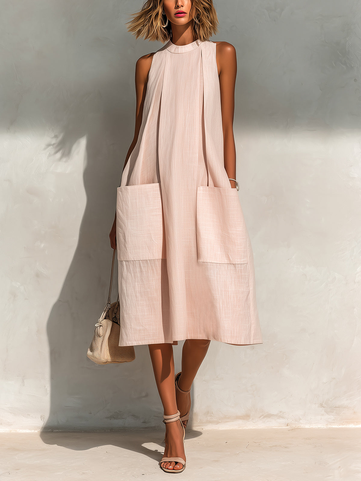 Aurélie Pleated Midi Dress