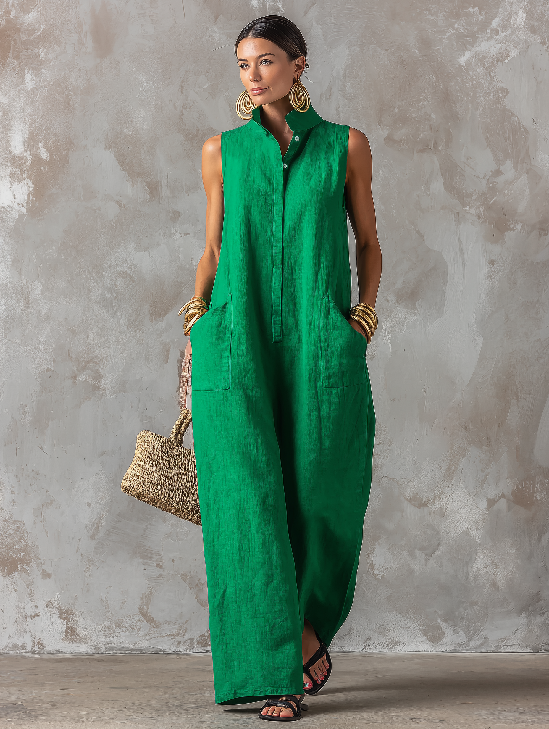 Evelyn Relaxed Collar Jumpsuit