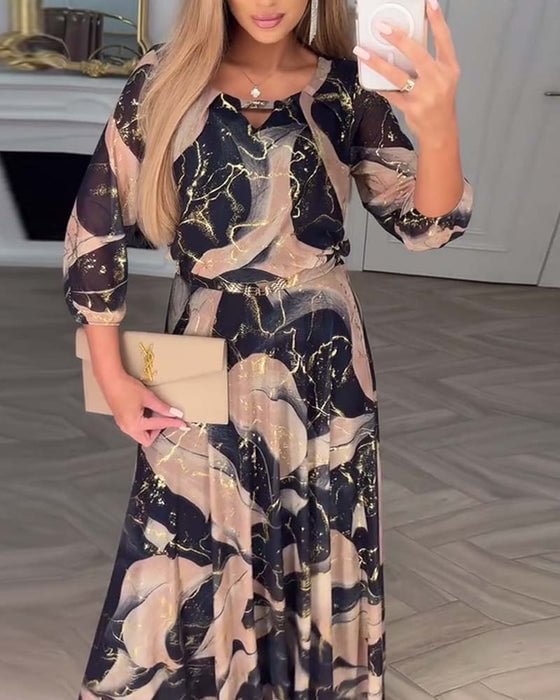 CAMILLE - PRINTED CHIFFON DRESS