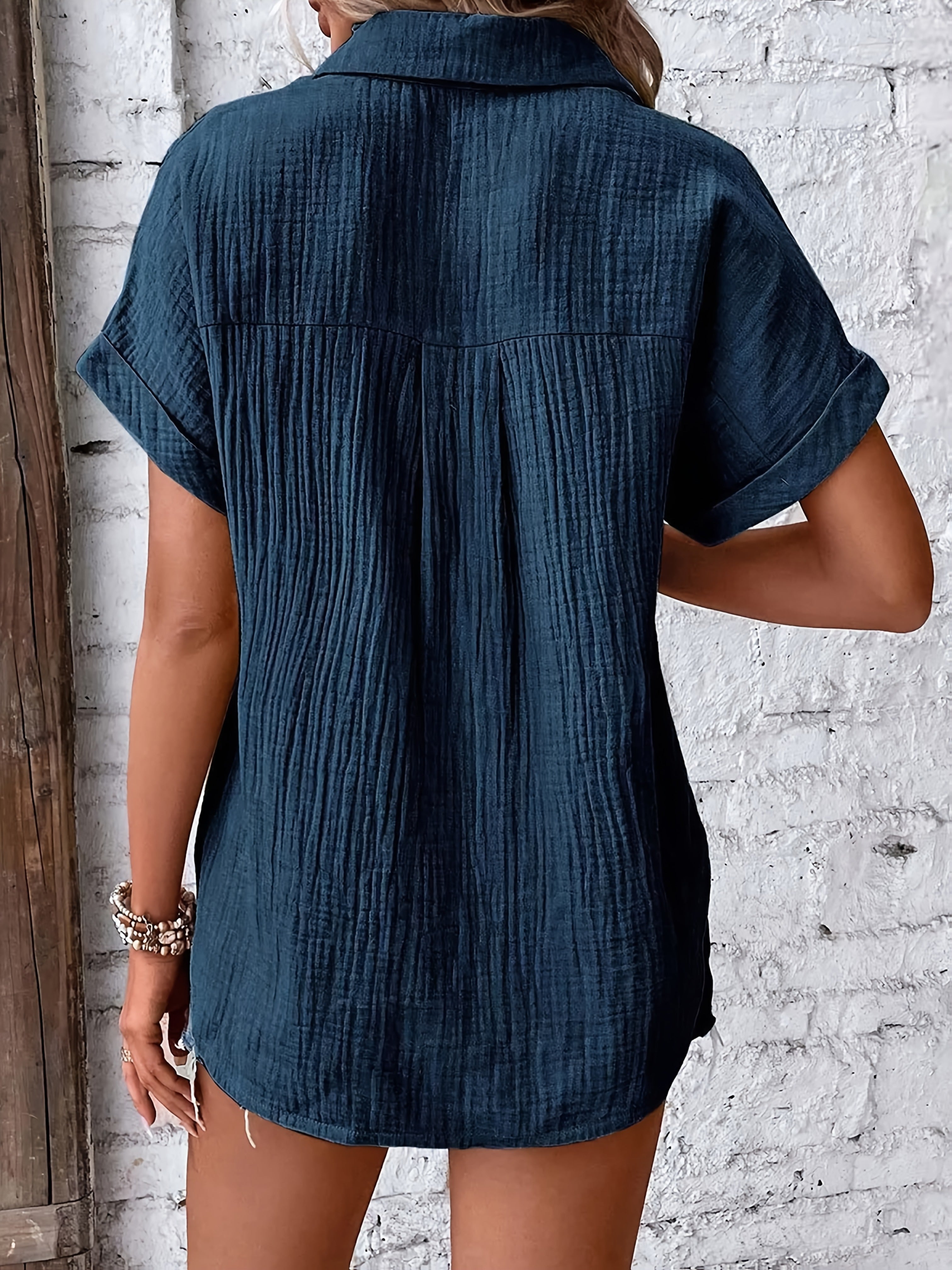 Evelyn | Textured Collared Summer Shirt