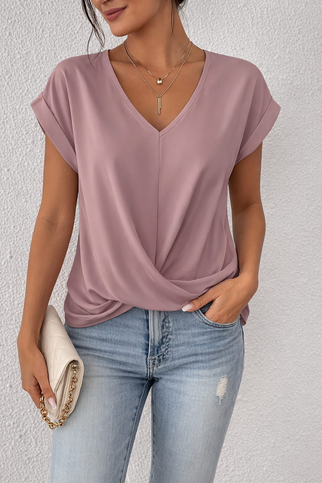 Elena | Women's T-shirt with Elegant Neckline