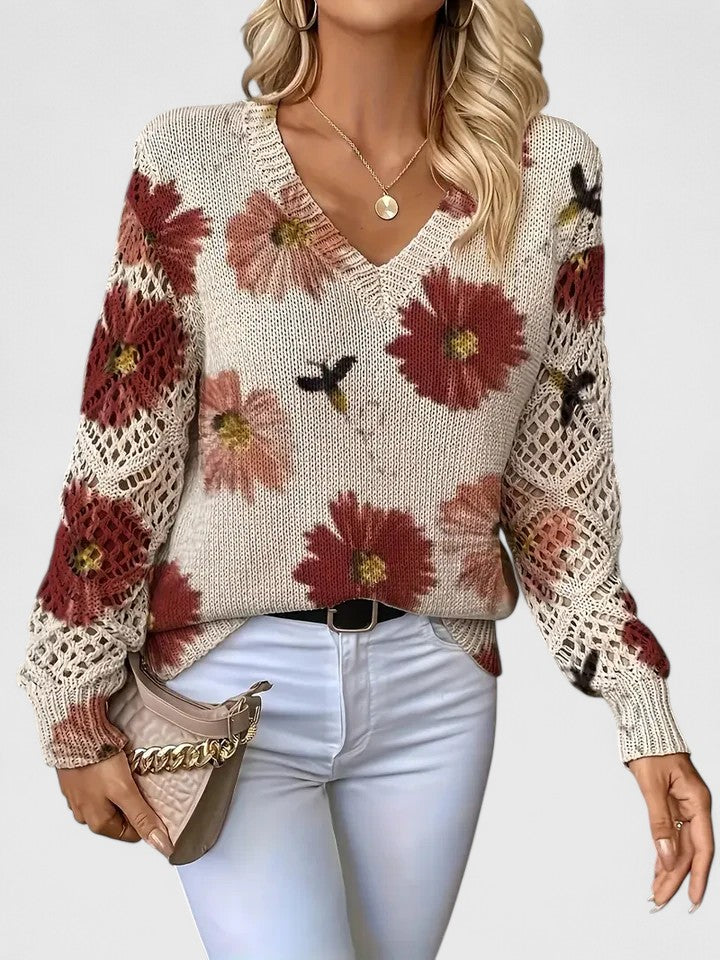 Adele - Elegant Jumper with Floral Pattern