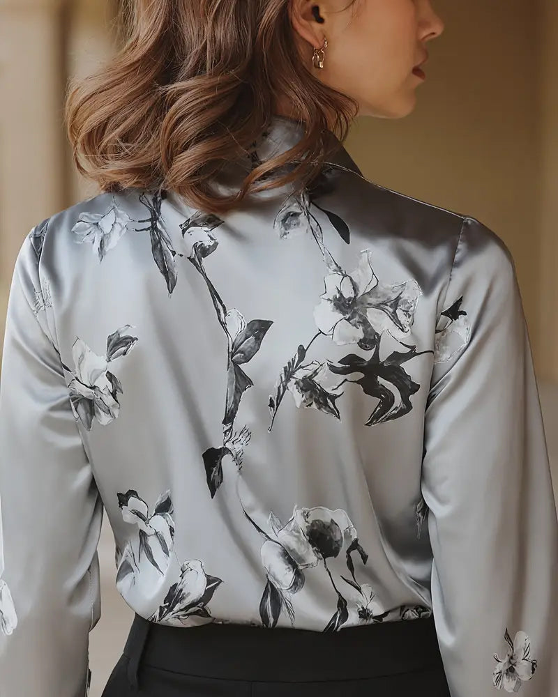 Odette - Retro Floral Print Shirt