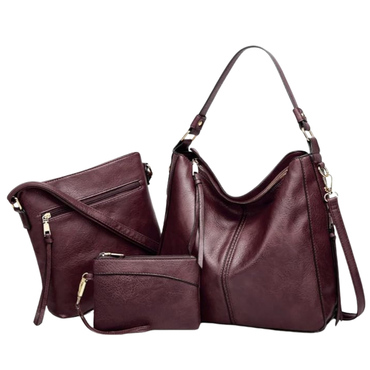 Sophia | Luxury Three-Piece Hobo Handbag Set