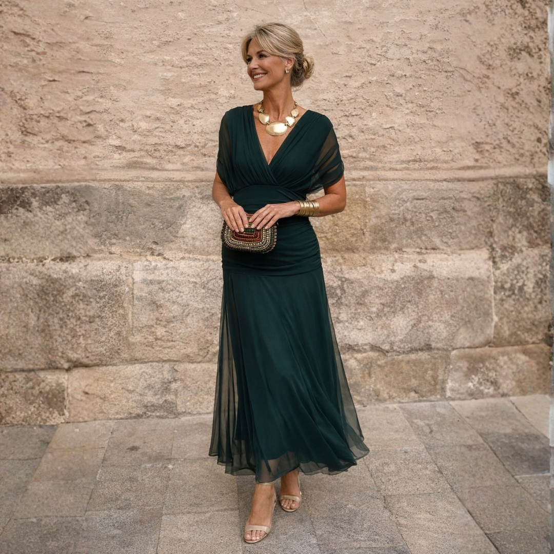 Isabelle | Elegant Off-Shoulder Evening Maxi Dress