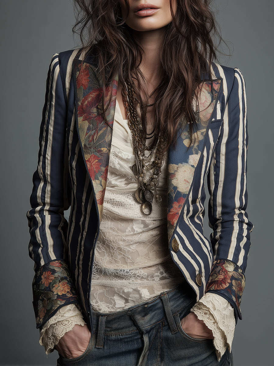 The Juniper - Bohemian Striped Blazer