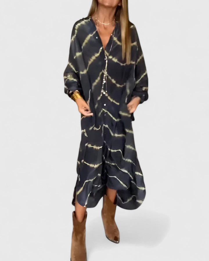 Amelie - Elegant Boho Striped Maxi Dress
