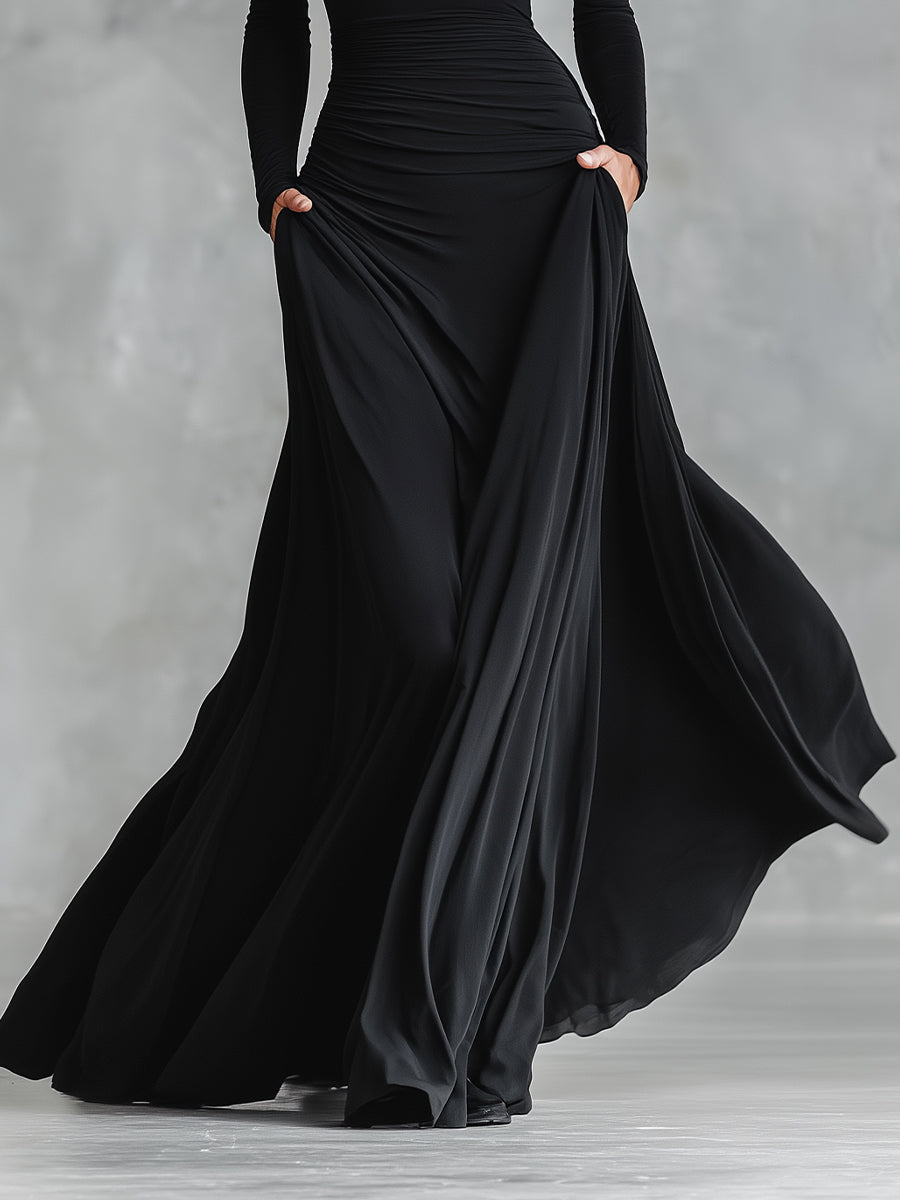 Rubi - Elegant Black Maxi Dress