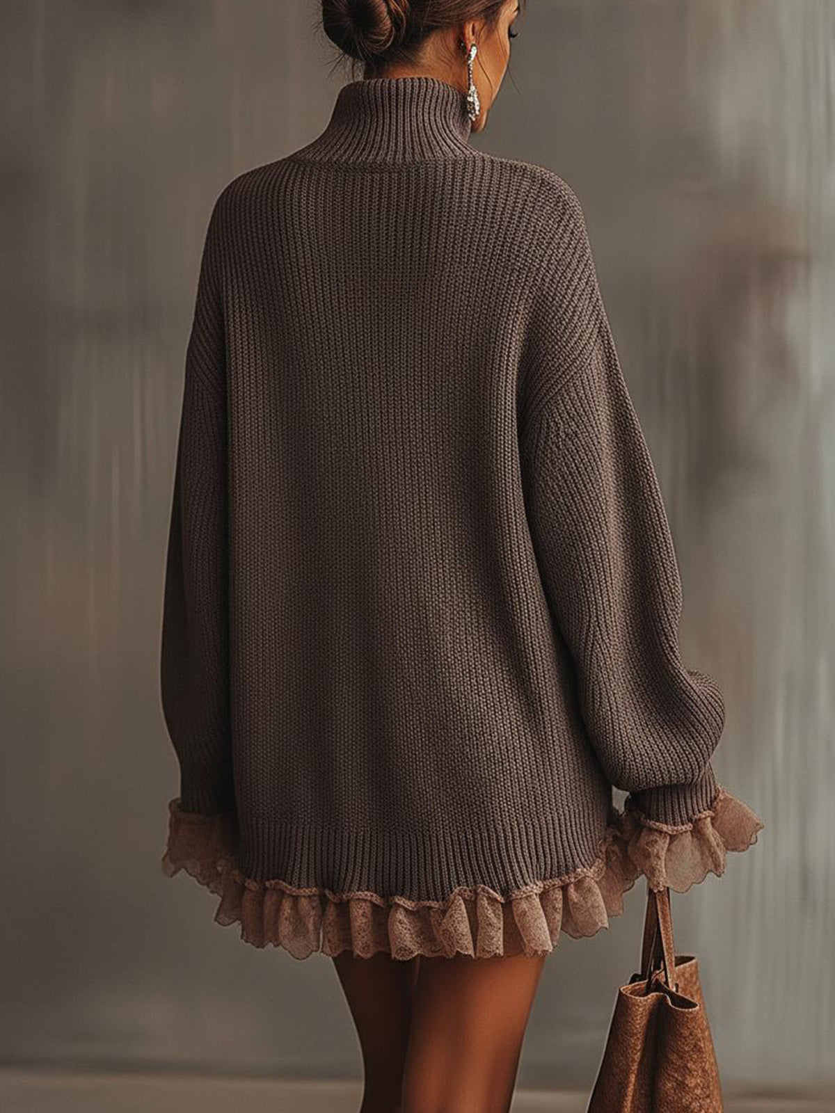 Niena - Classic Pleated Knit Midi Dress