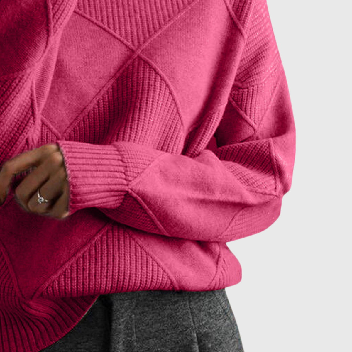 Cressida | Textured Roll Neck Jumper