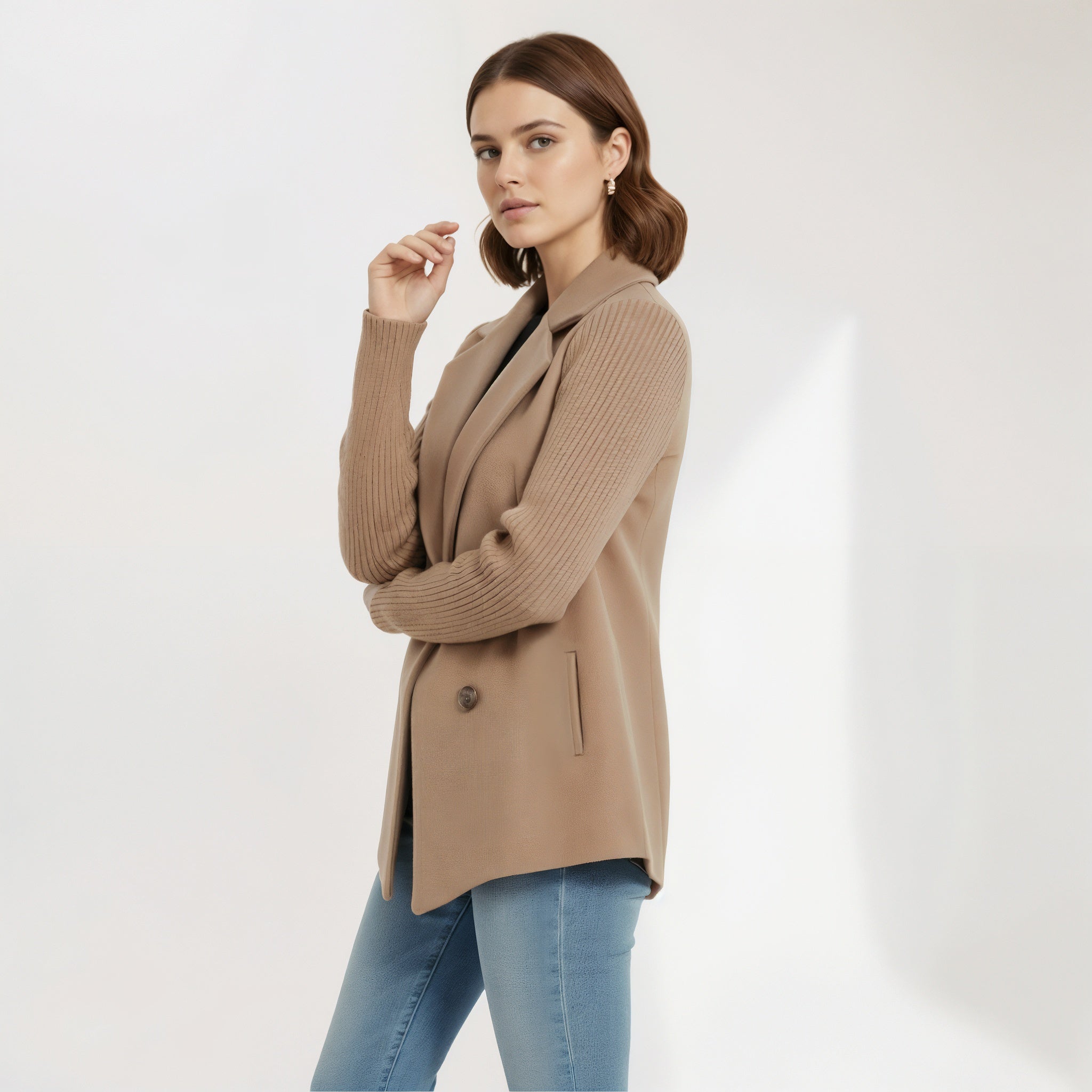 Corinne | Relaxed Ribbed Blazer Coat