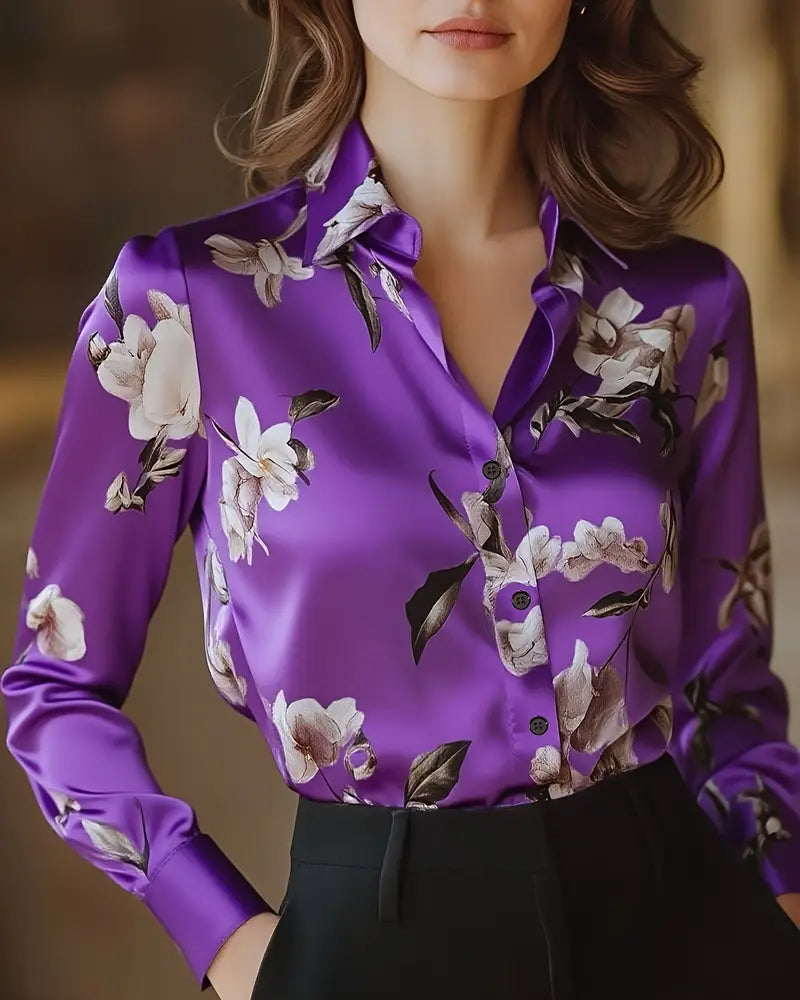 Odette - Retro Floral Print Shirt