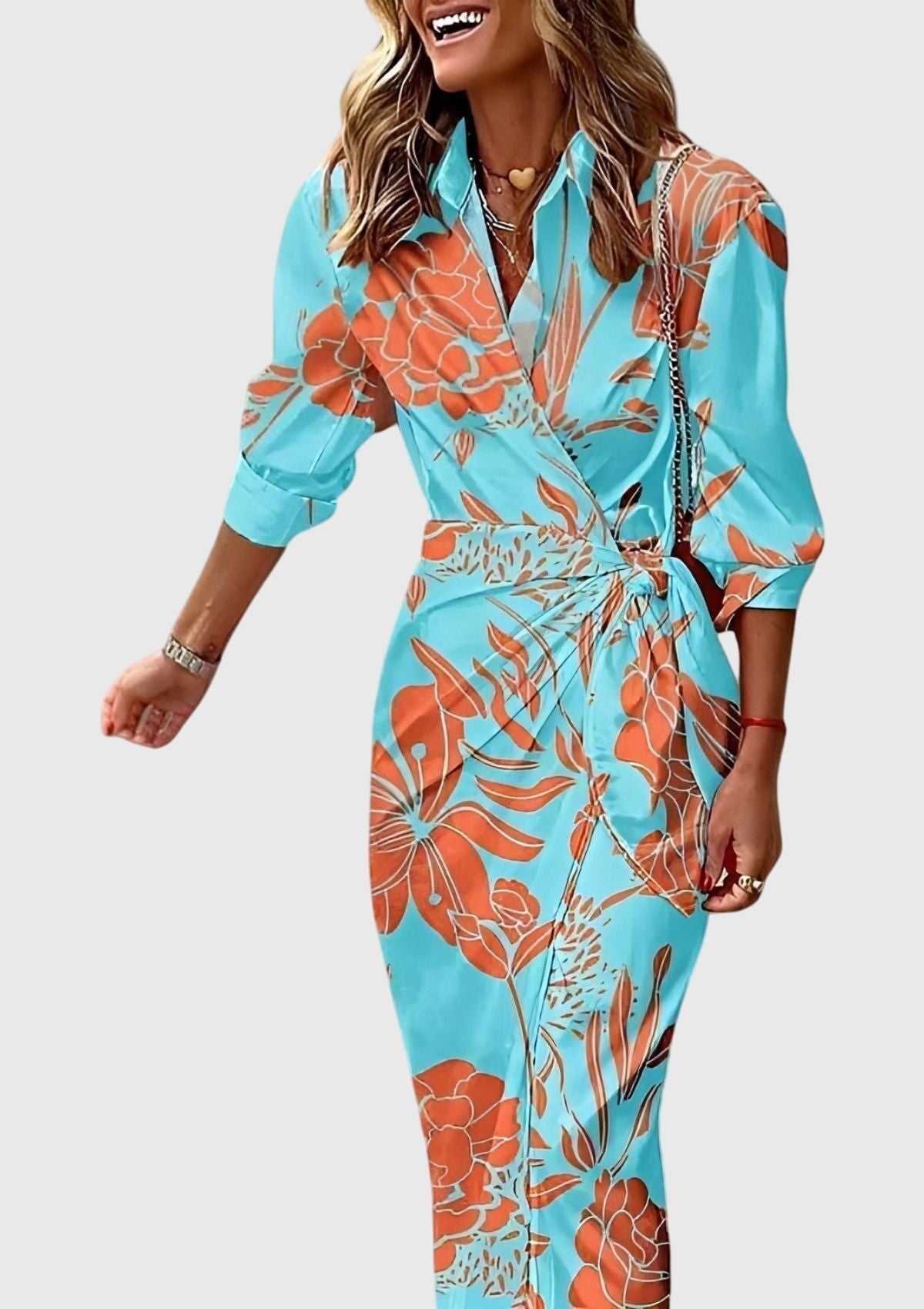 Everly - Elegant Wrap Dress with Print