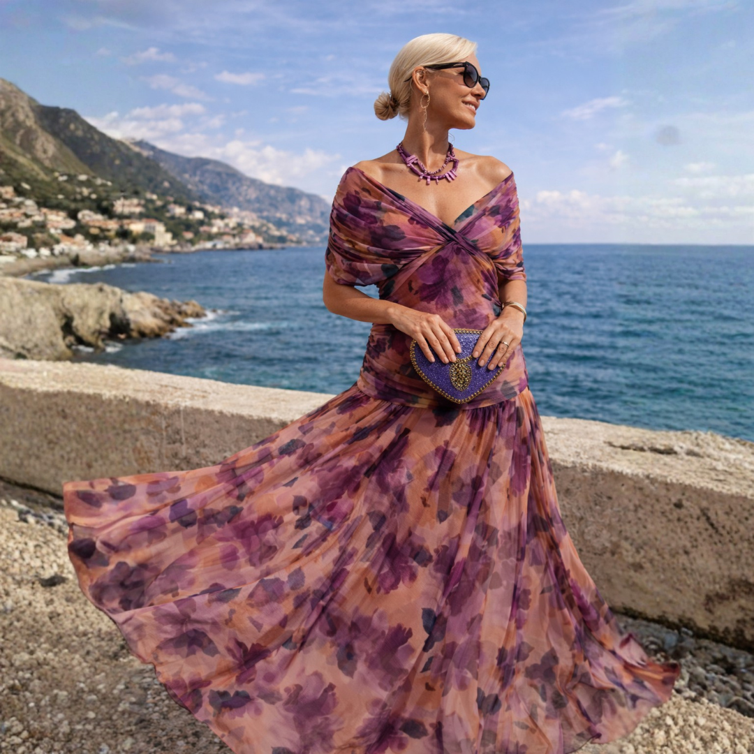 Isabelle | Elegant Off-Shoulder Evening Maxi Dress