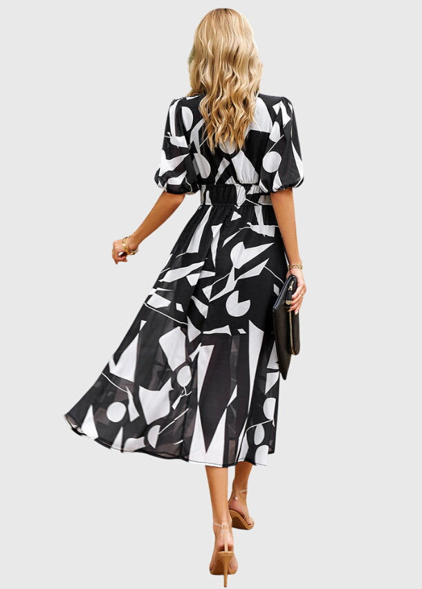 Merlin - Flattering Floral Midi Dress