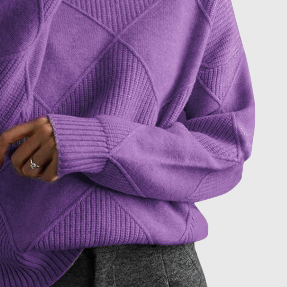 Cressida | Textured Roll Neck Jumper