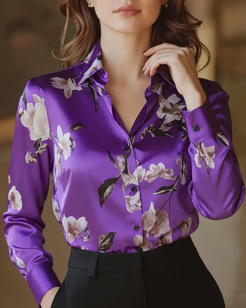 Odette - Retro Floral Print Shirt