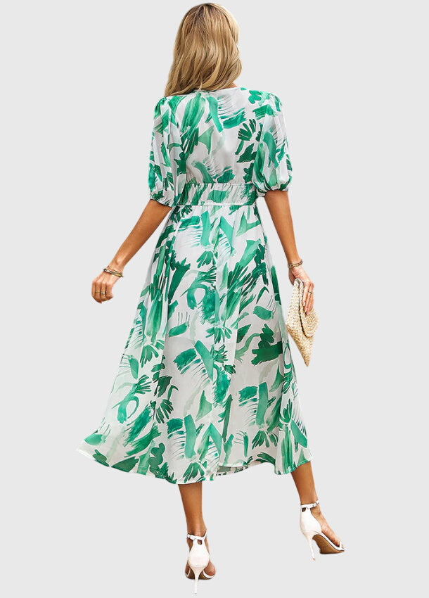 Merlin - Flattering Floral Midi Dress