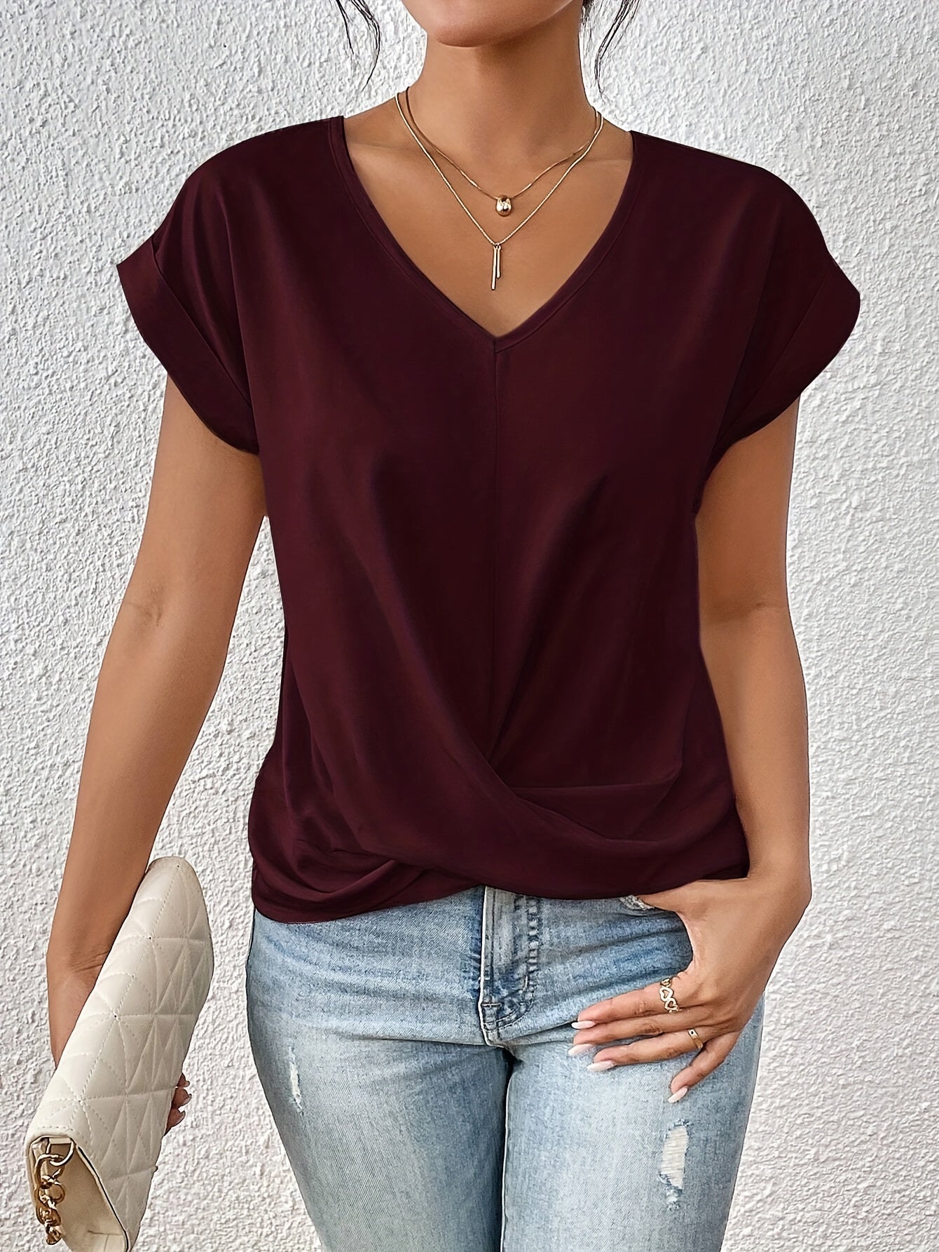 Elena | Women's T-shirt with Elegant Neckline