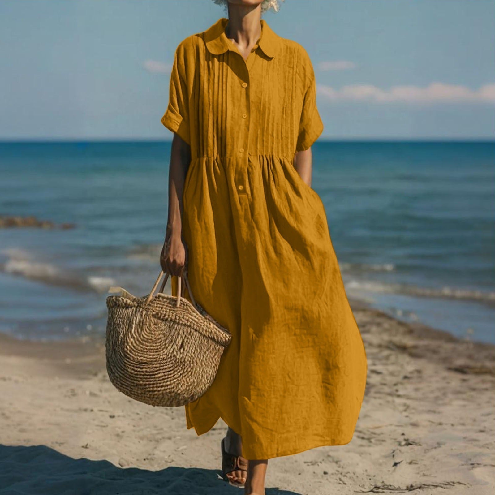 Ainsleigh | Refined Button-Front Midi Dress