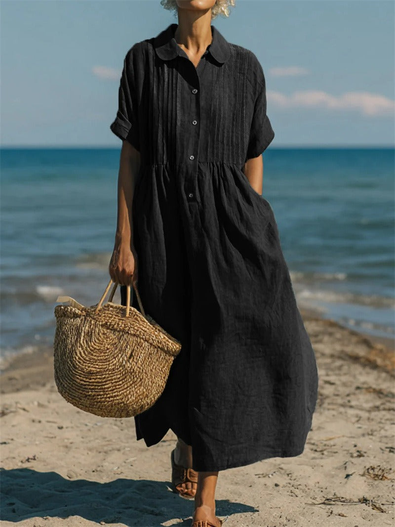 Ainsleigh | Refined Button-Front Midi Dress