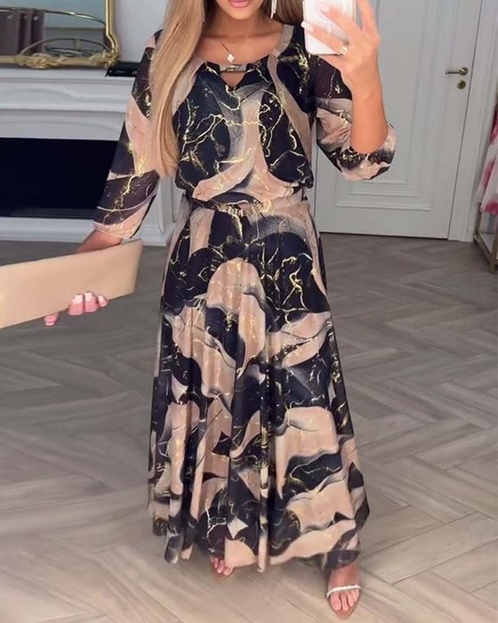CAMILLE - PRINTED CHIFFON DRESS
