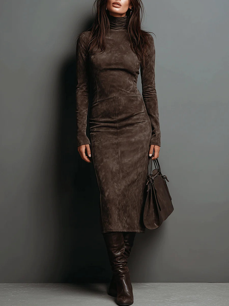 Ava - Suede Midi Dress