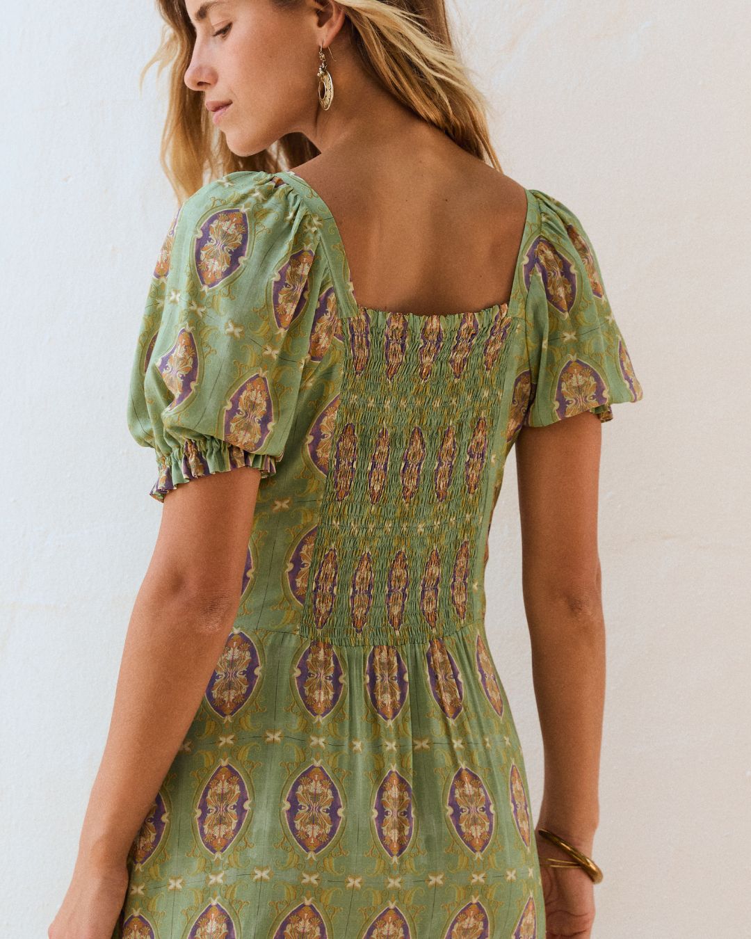 Aurélie | Mosaic Print Sweetheart Maxi Dress