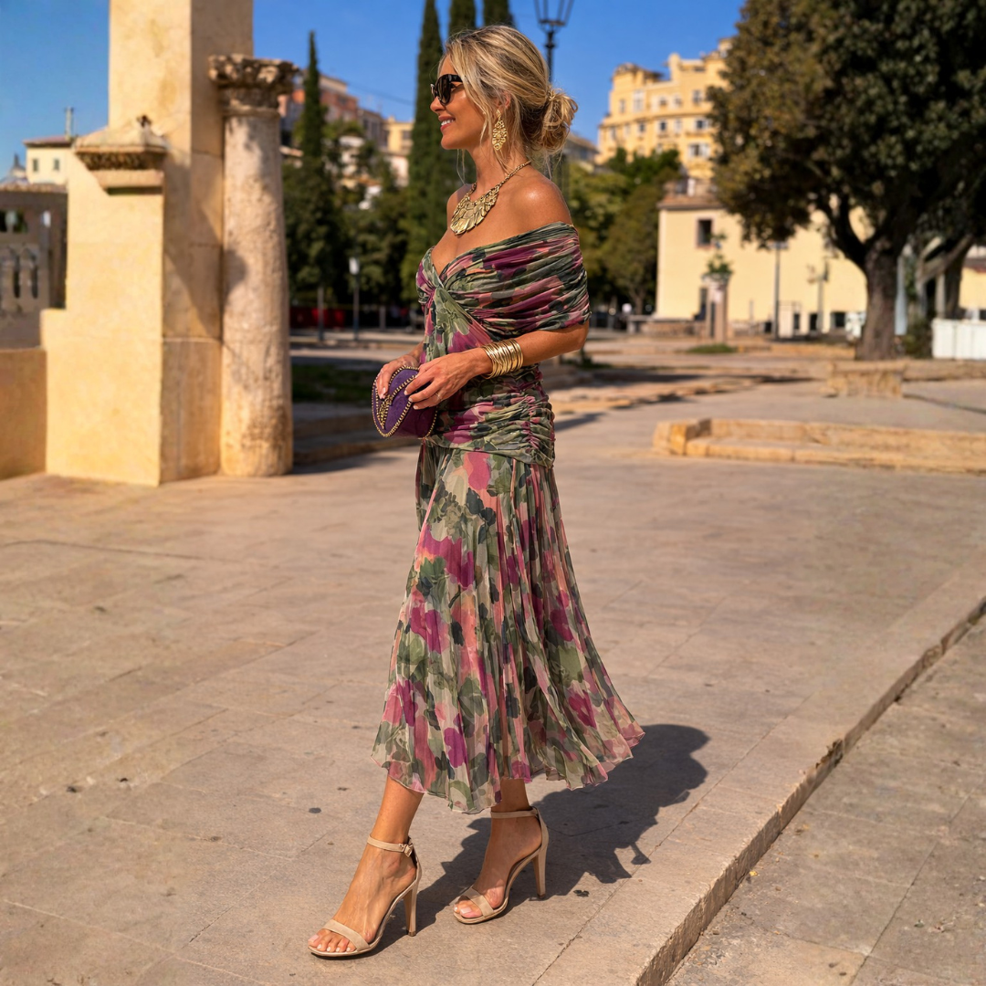Isabelle | Elegant Off-Shoulder Evening Maxi Dress
