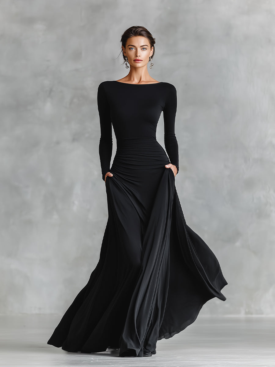 Rubi - Elegant Black Maxi Dress