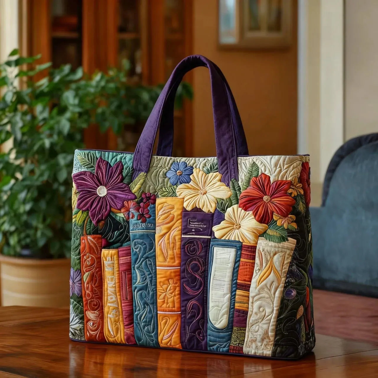 Chic Padded Tote Bag for Book Lovers
