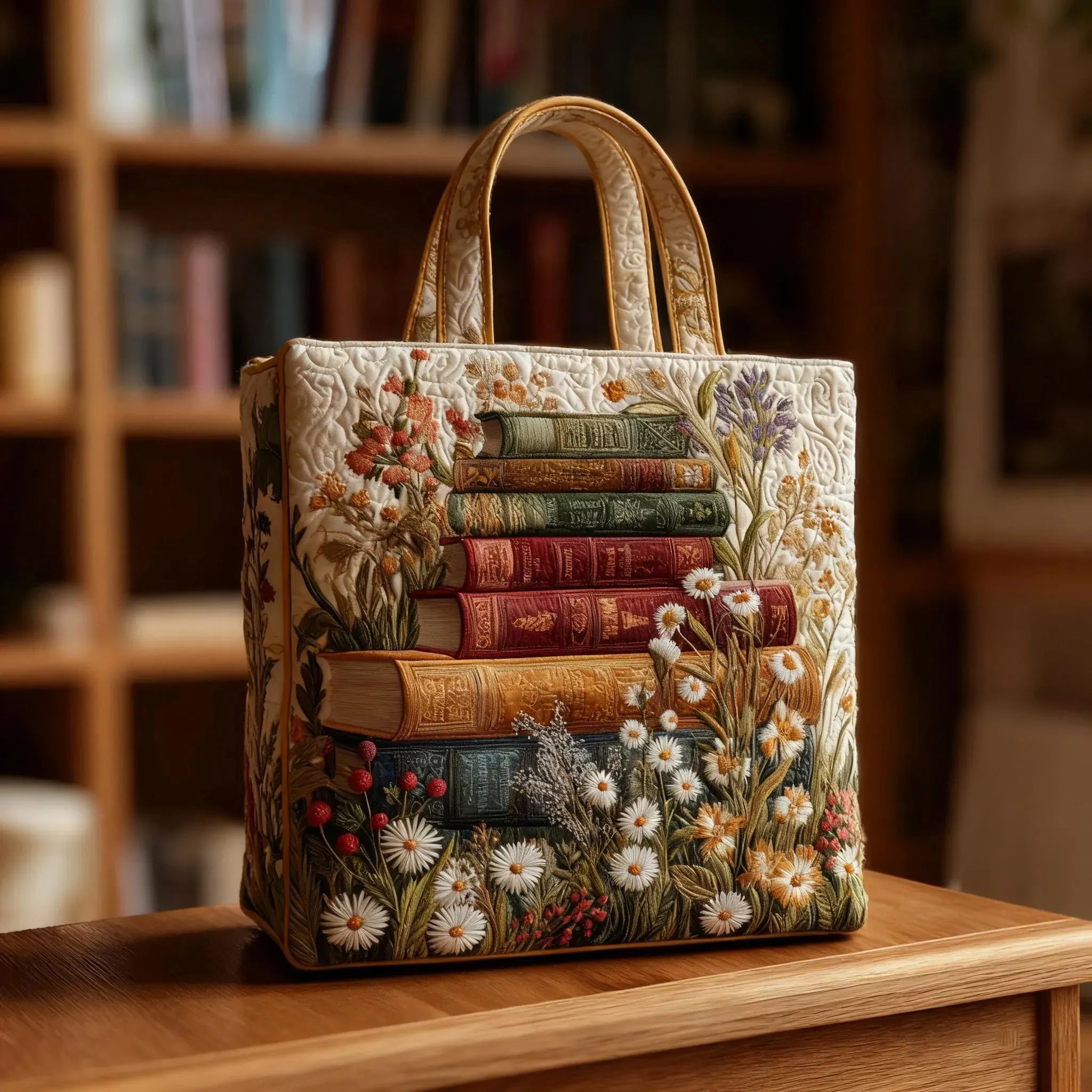 Lila - Floral Quilted Tote Bag