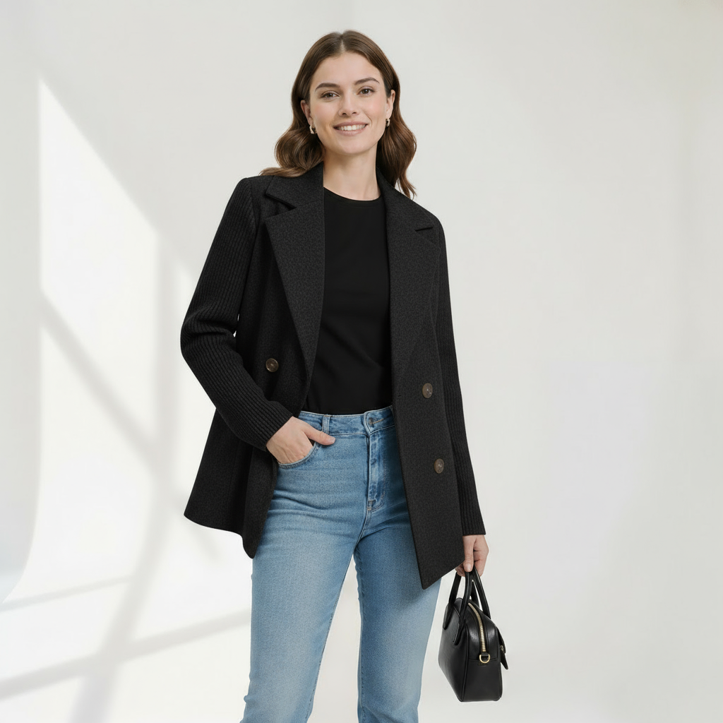 Corinne | Relaxed Ribbed Blazer Coat