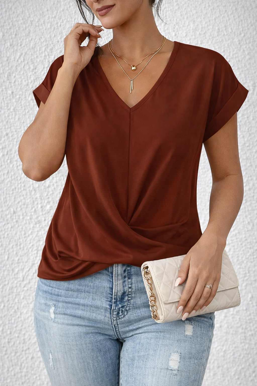 Elena | Women's T-shirt with Elegant Neckline