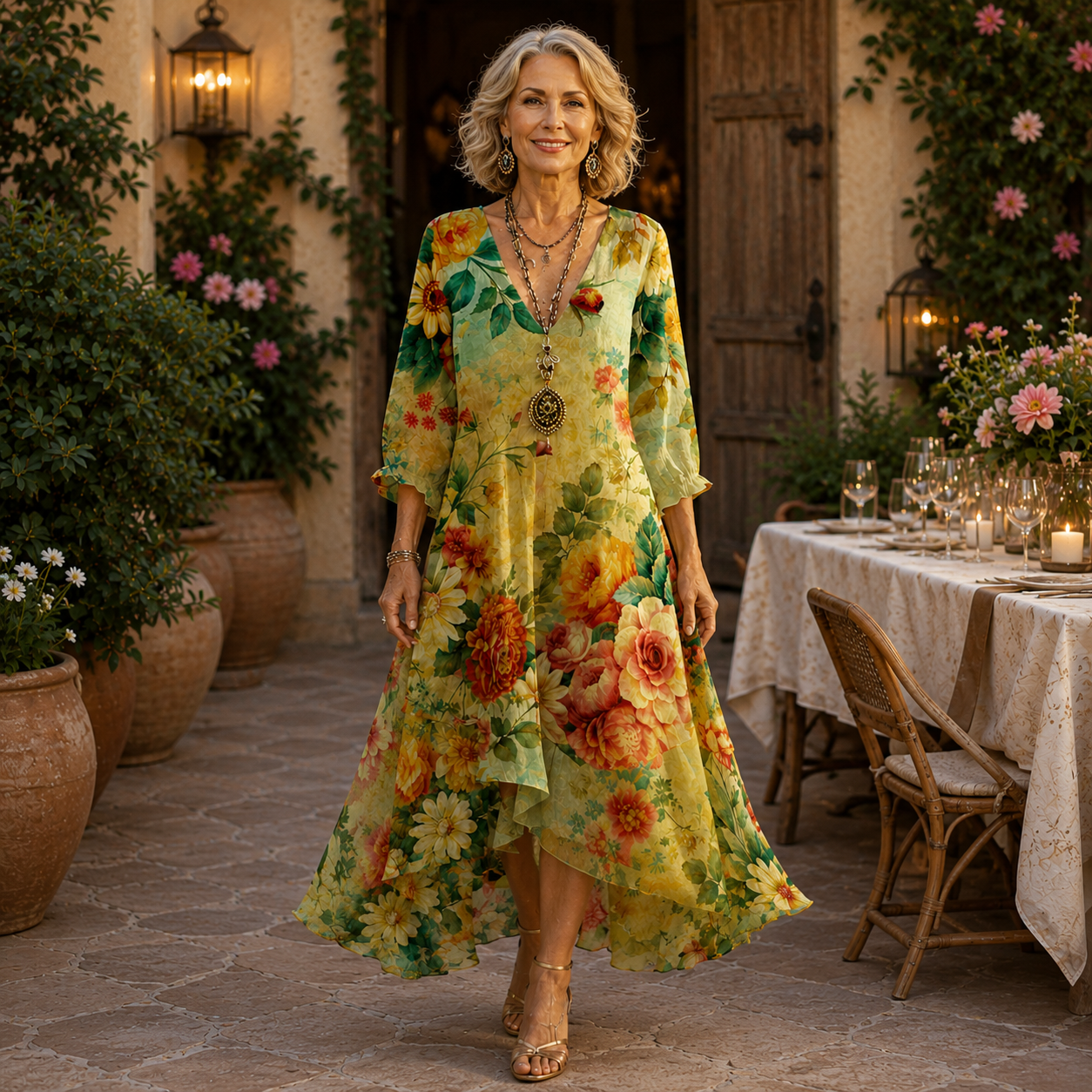 Rosalie | Graceful Floral Midi Dress
