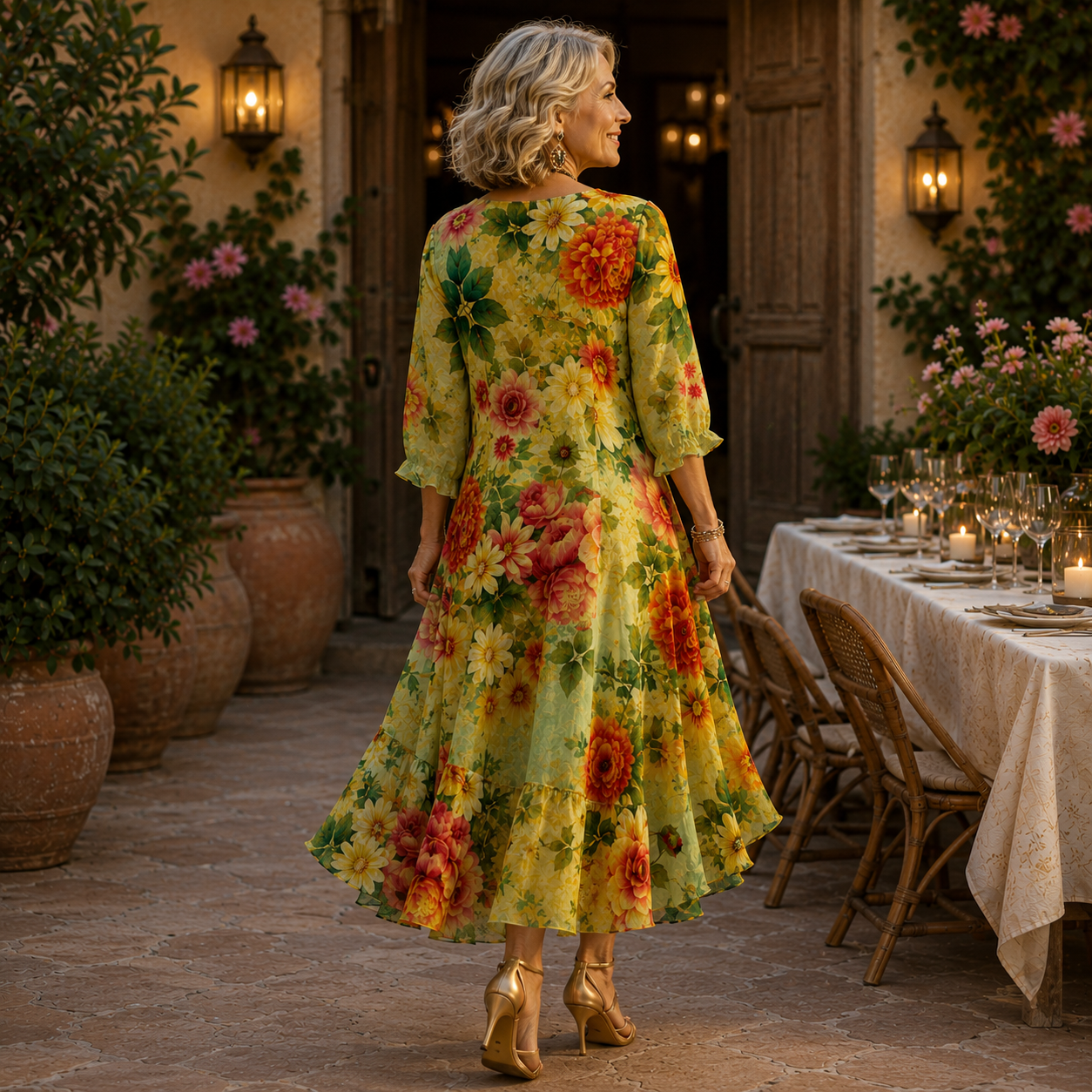 Rosalie | Graceful Floral Midi Dress
