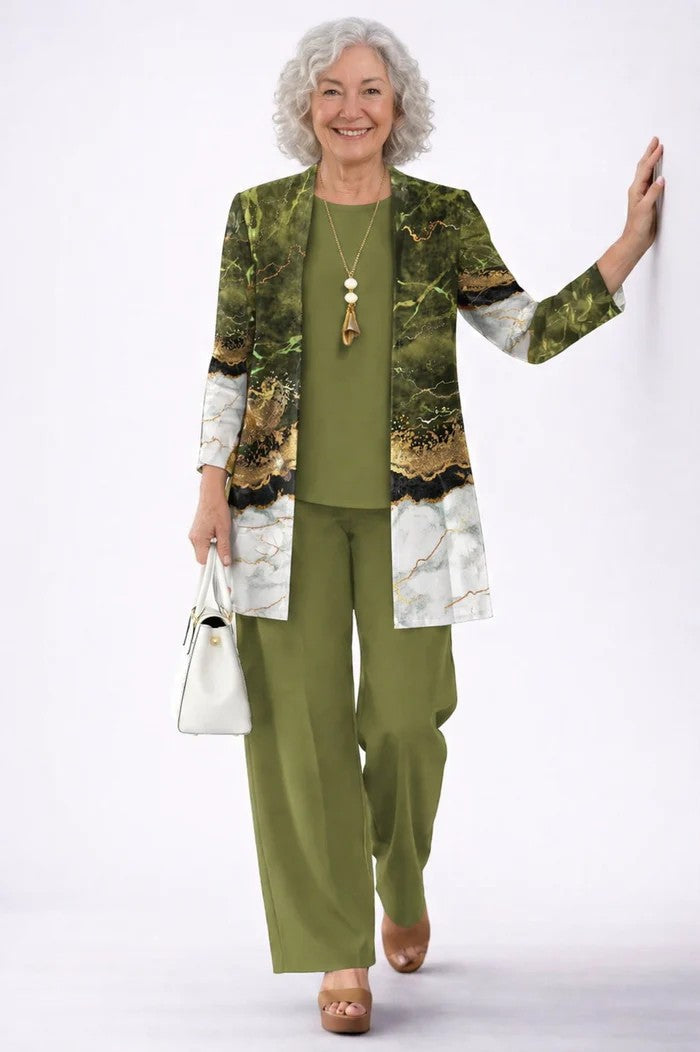 Cecelia | 3-Piece Set in color Olive Green