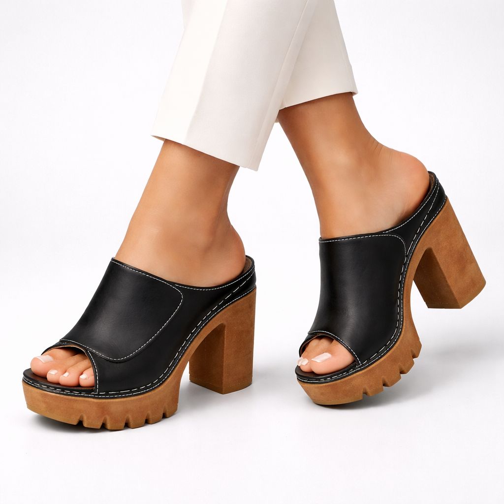 Genevieve | Elevated Platform Mule Heels
