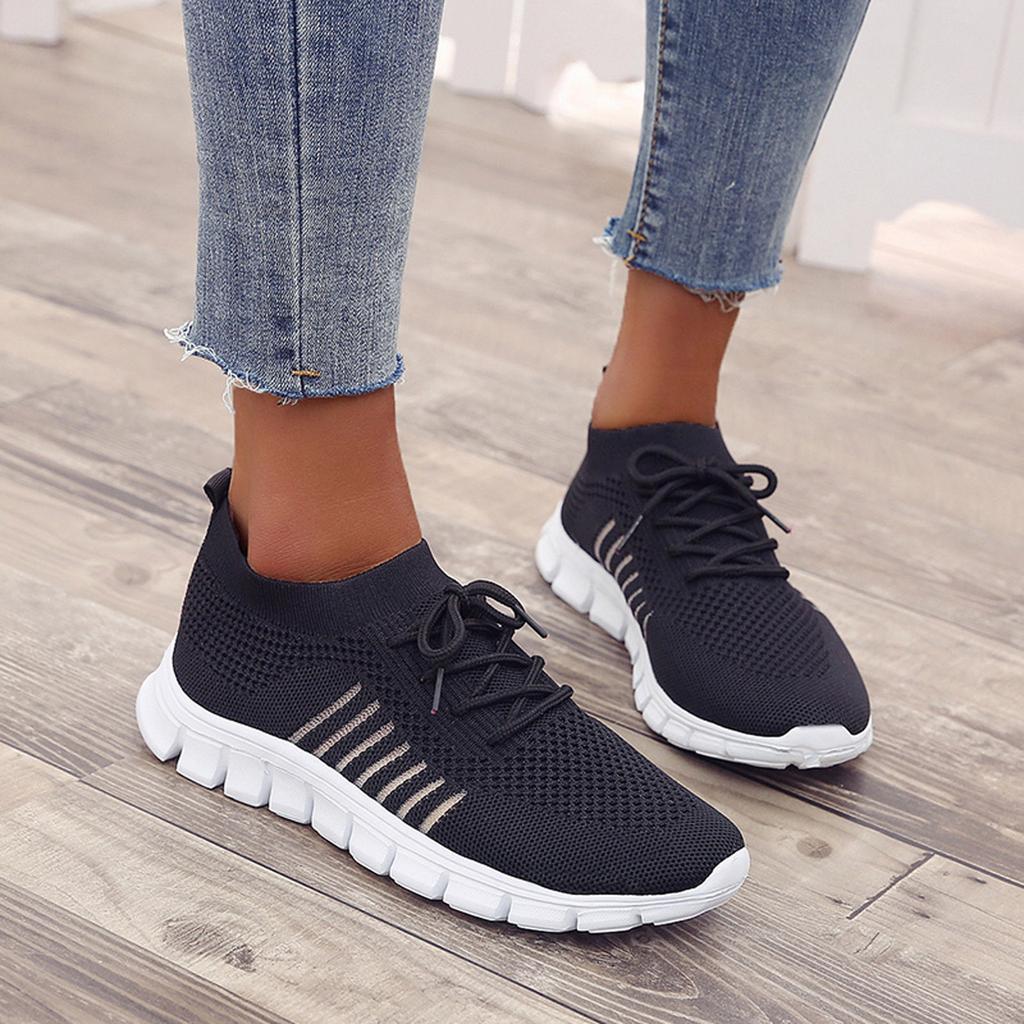 Women's Slip-On Low-Top Sneakers - Stretch Knit Style