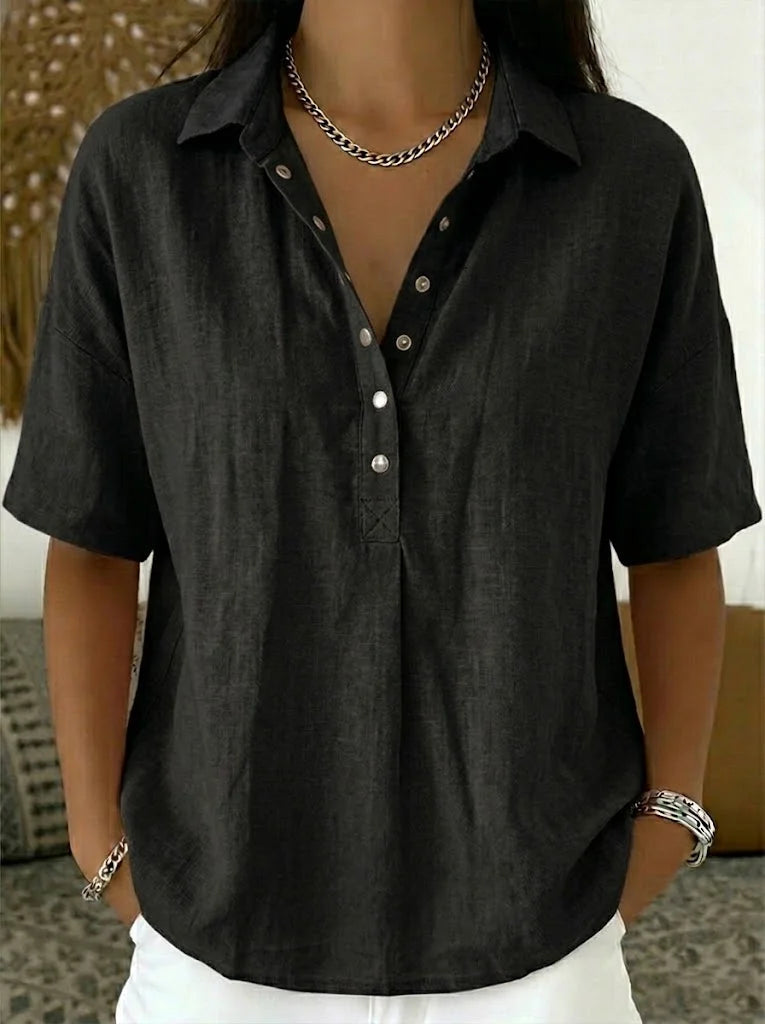 Elira | Linen Shirt Blouse with Buttons