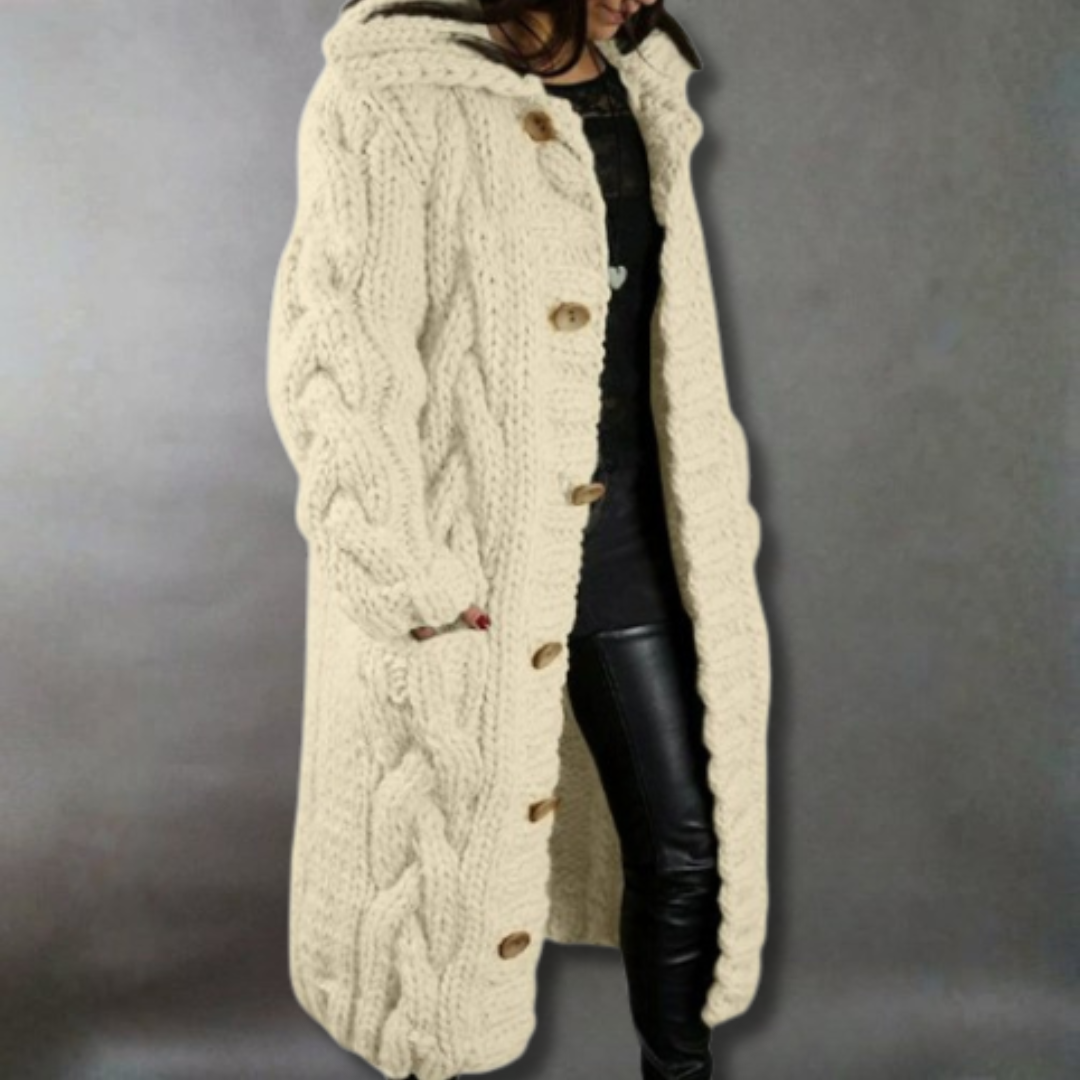 Karina - Elegant cosy coat with tummy coverage