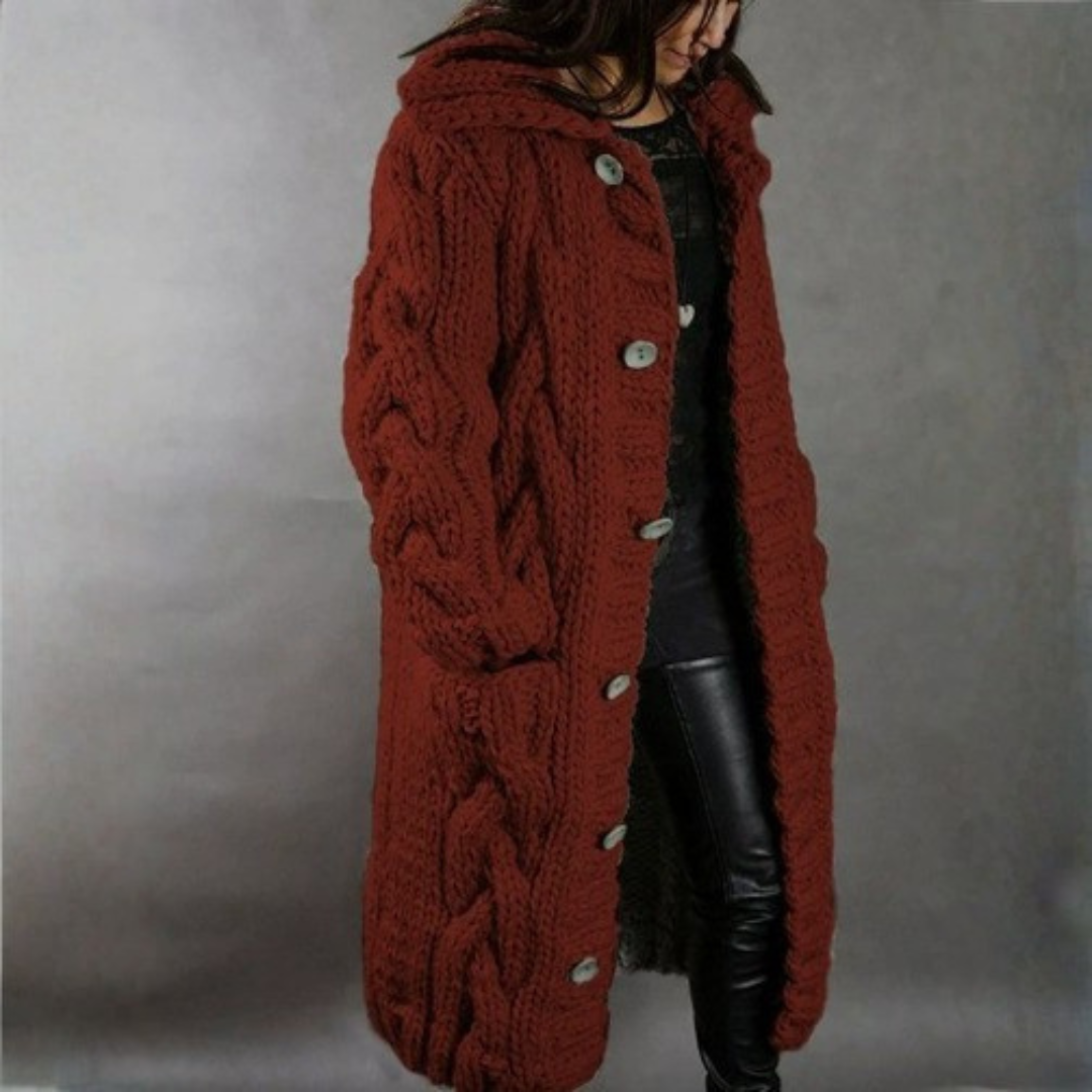 Karina - Elegant cosy coat with tummy coverage