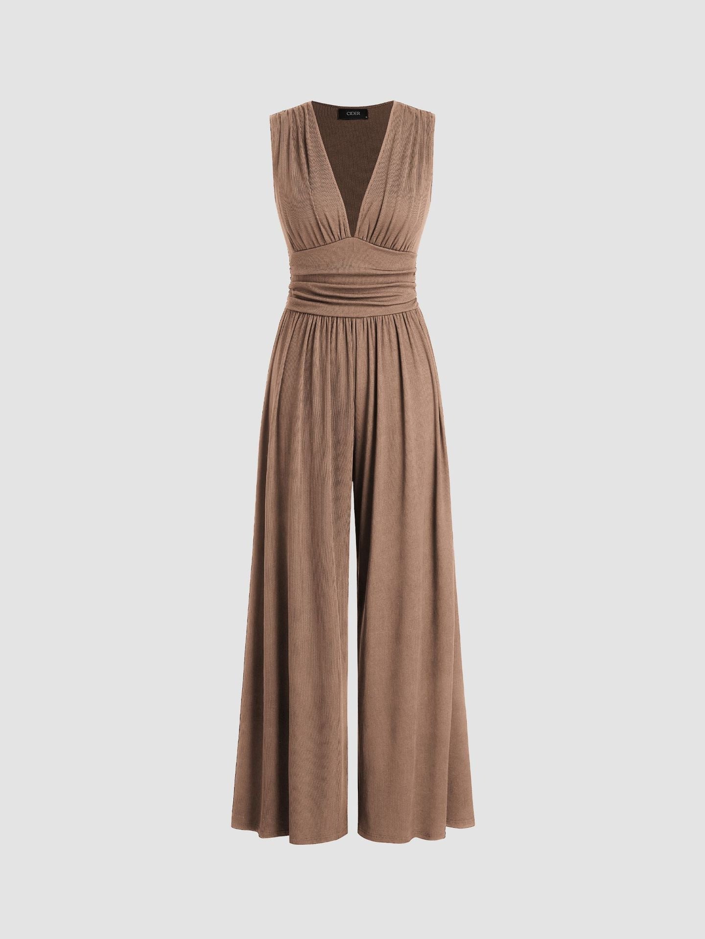 Valerisse – Elegant Sleeveless Jumpsuit with Texture and Wide Legs