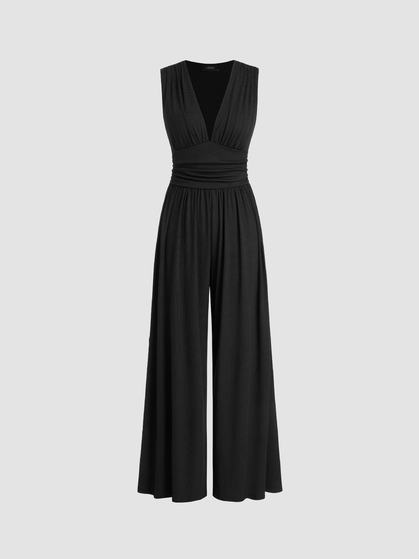 Valerisse – Elegant Sleeveless Jumpsuit with Texture and Wide Legs